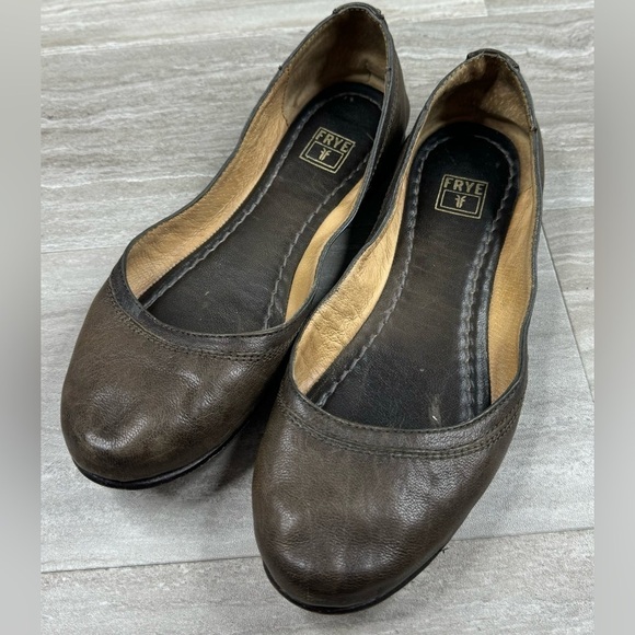 Frye Carson Round Toe Leather Sole Ballet Flats 7B - Picture 13 of 13